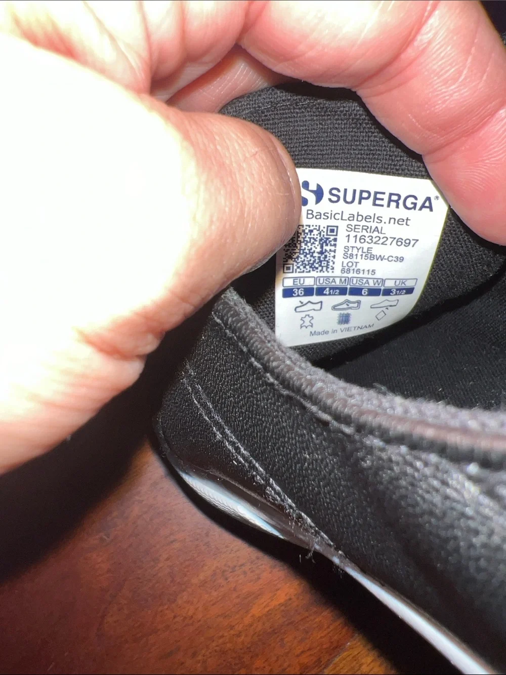 Superga black leather